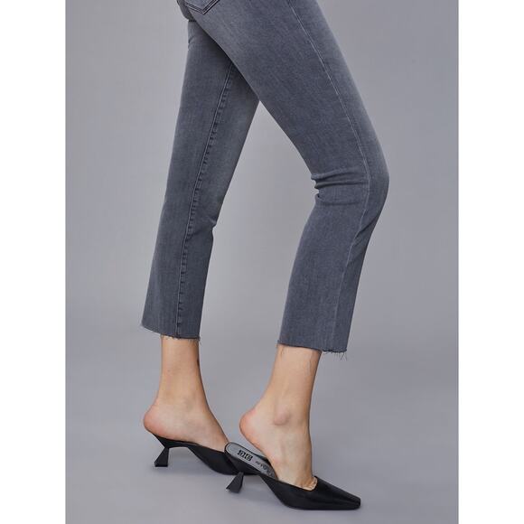DL1961 Mara Straight Jeans Size 28 Overcast Raw Gray Mid Rise Instasculpt Crop - Picture 4 of 16